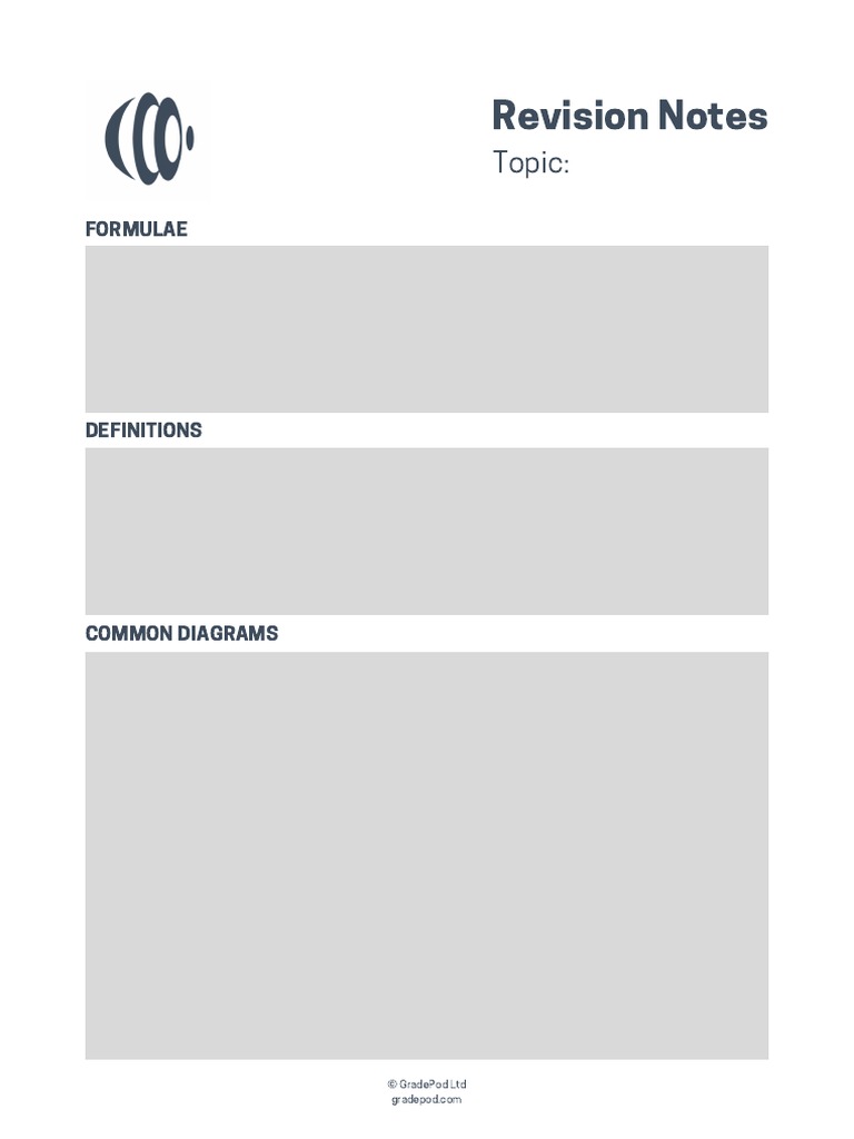 Revision Notes Template 1 PDF | PDF