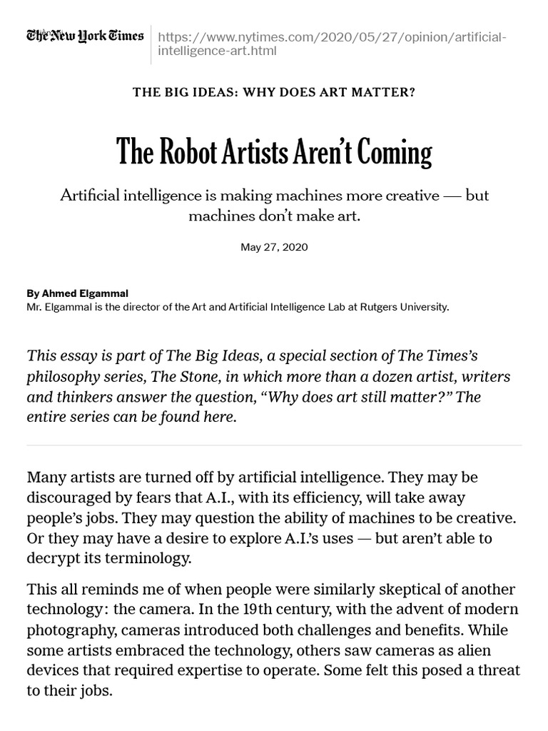 AI's Role in Evolving Artistry | PDF | Artificial Intelligence ...