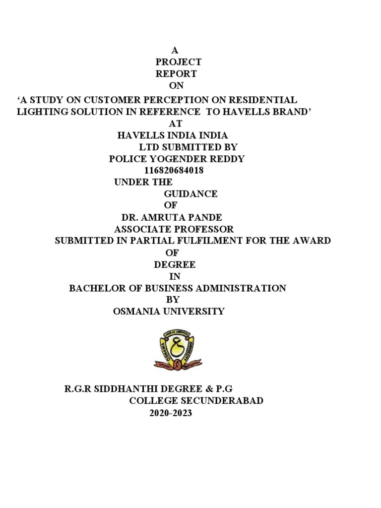 Havells Customer Perception PDF Light Emitting Diode Data