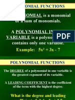 Polynomial Functions