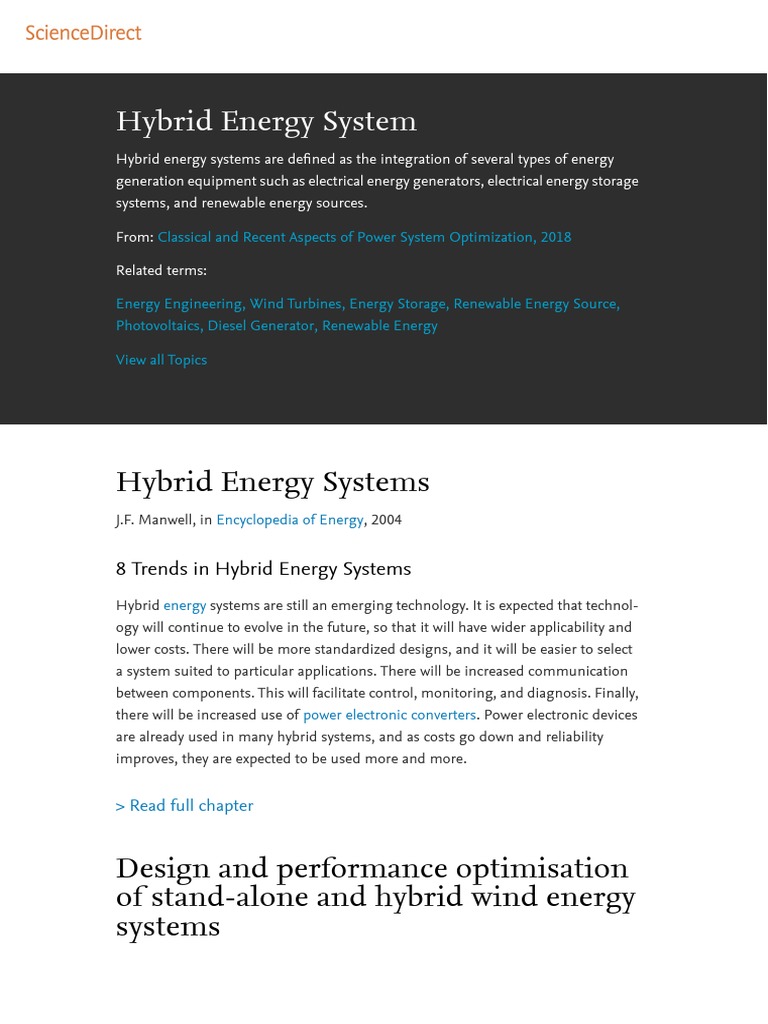 Hybrid Energy Systems | PDF | Power Inverter | Cogeneration