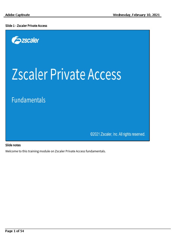 Zscaler Private Access Overview | PDF | Computer Network | Virtual ...