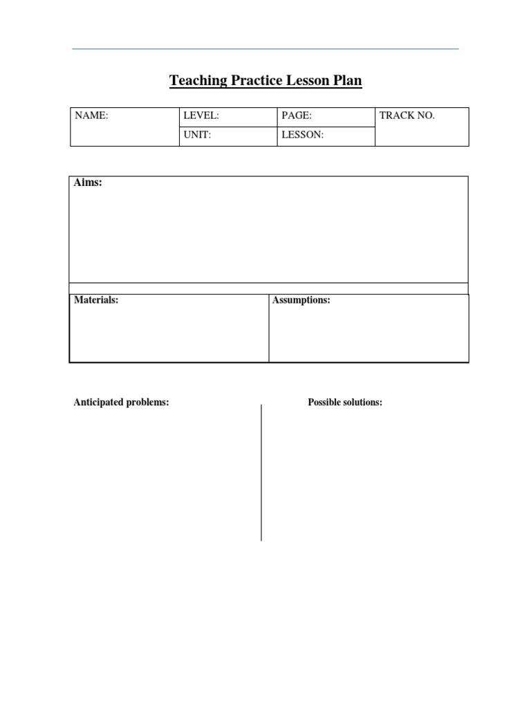 Teaching Practice Lesson Plan Template | PDF | Career & Growth | Art