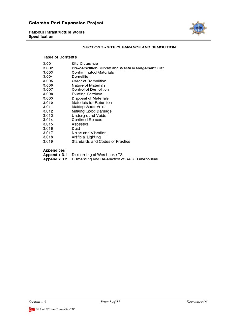 Section 03 Site Clearance N Demolition PDF | PDF | Science & Mathematics