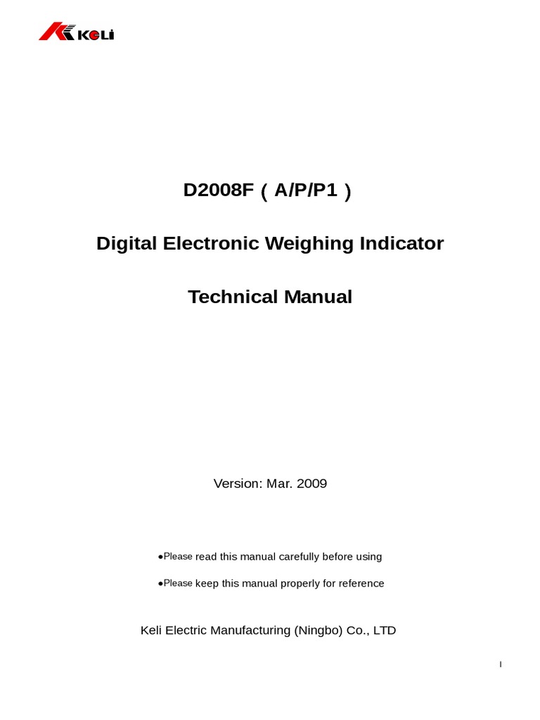 XK3118 D2008F (A、P、P1) technical manual book PDF Calibration Weight