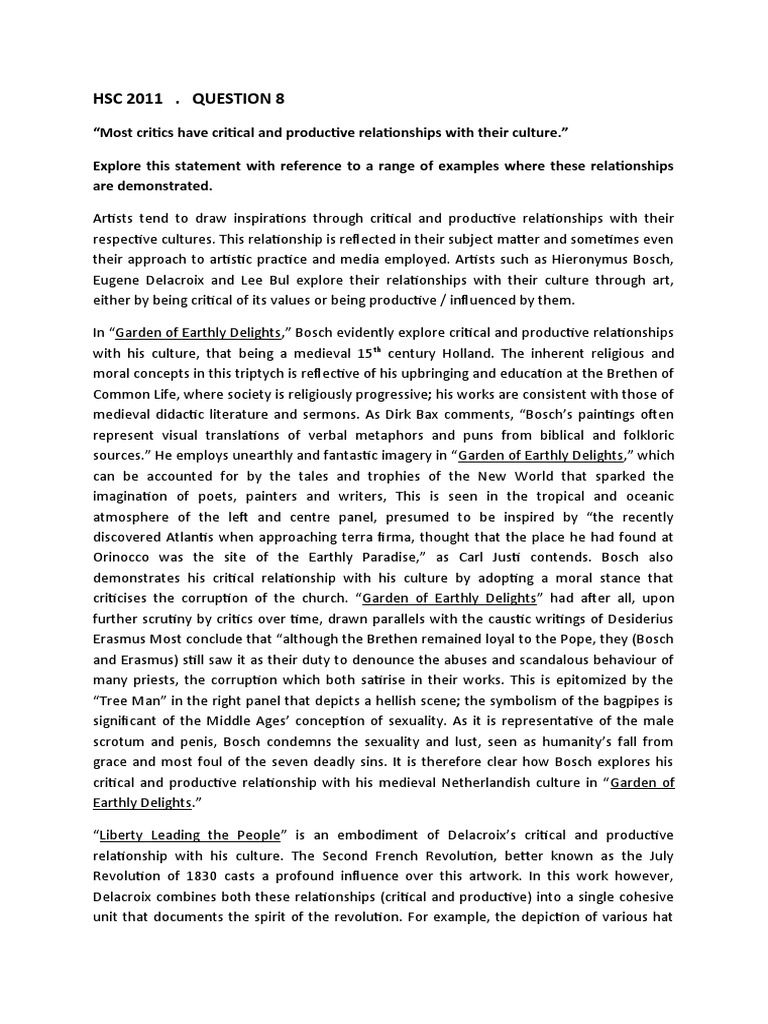 HSC 2011 Visual Arts - Q8 | PDF