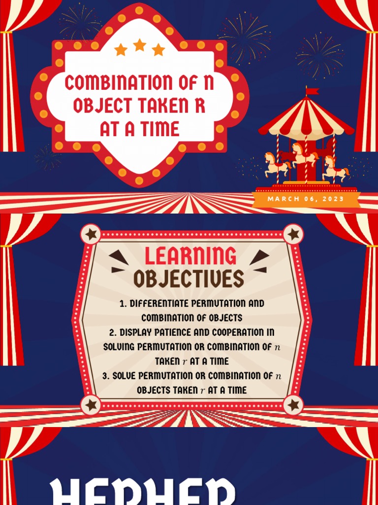 PPT01 Combination of N Object Taken R at A Time March 06 2023 PDF PDF Linguistics