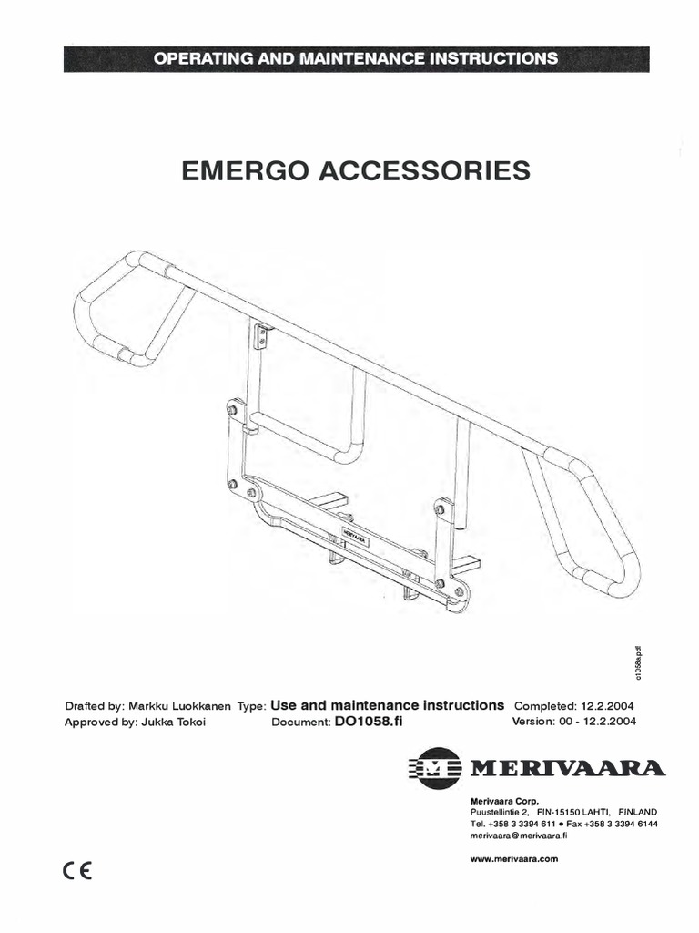 Operating and Maintenance Instructions for EMERGO Accessories | PDF ...