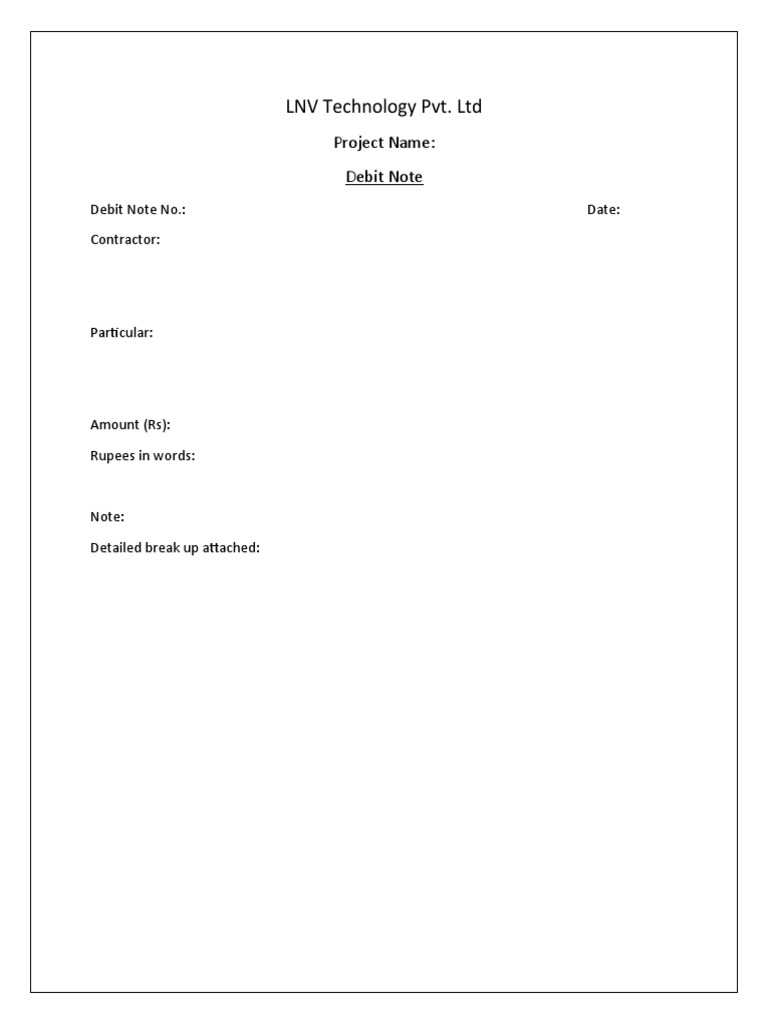 Debit Note PDF