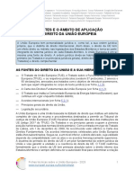 As Fontes e o Âmbito de Aplicação Do Direito Da UE PDF