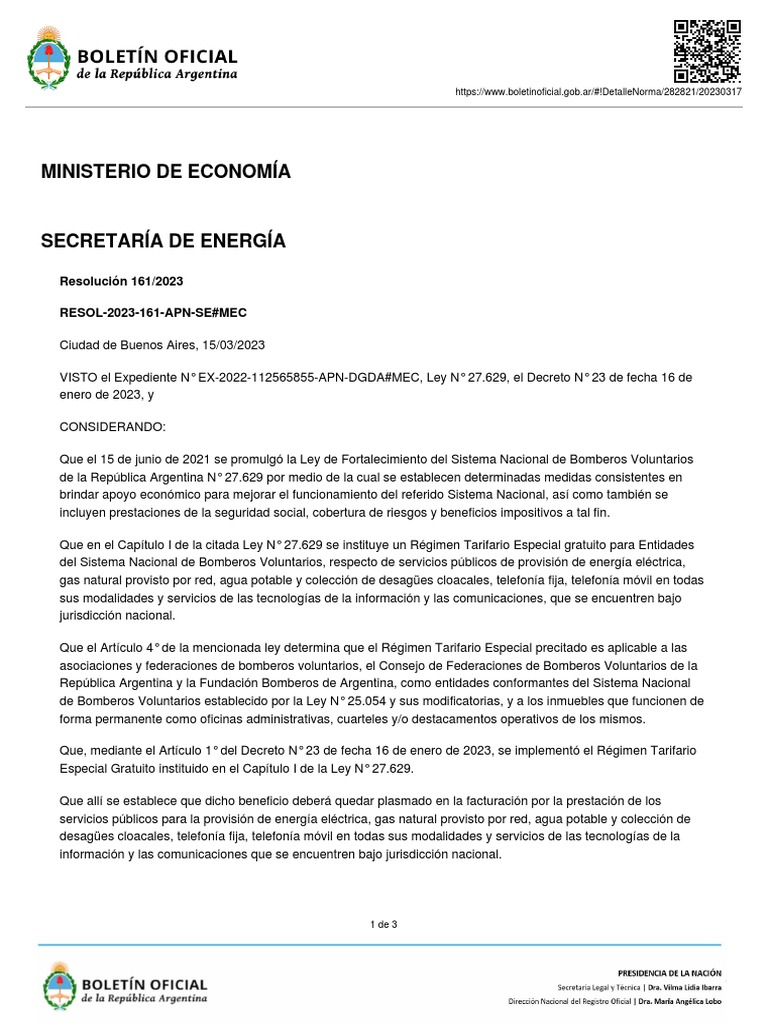 Resol 2023 161 Apn Semec PDF Red eléctrica Bombero