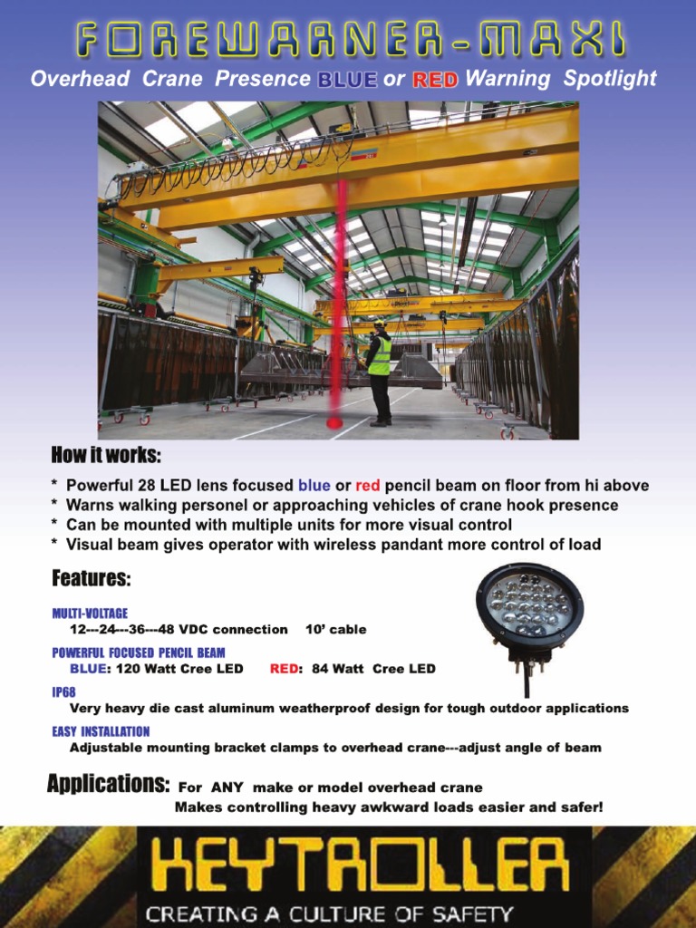 Overhead Crane Warning Light: A Powerful LED Spotlight for Enhancing ...