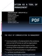 Communication As A Tool of Management PPT Group 10
