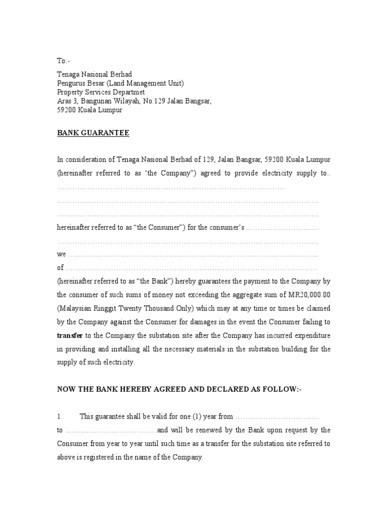 FORMAT BG (Pindahmilik) PDF | PDF | Guarantee | Business Law