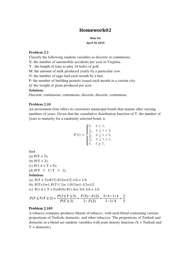 Homework02: Problem 2.1 | PDF | Teaching Methods & Materials