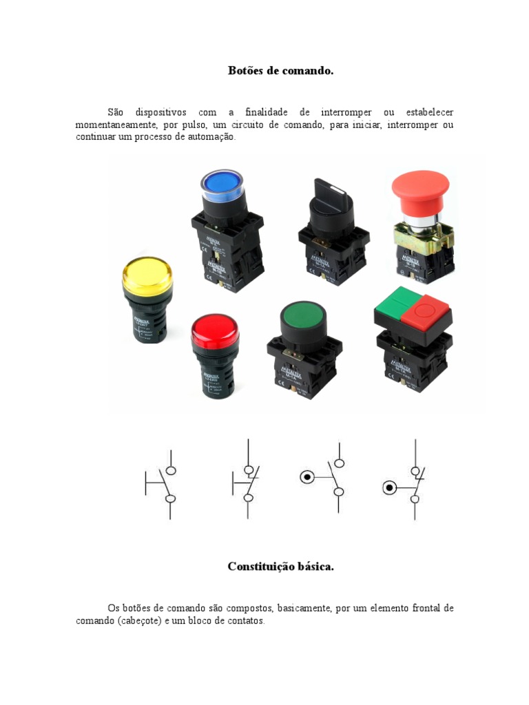 Botões de comando | Rede Elétrica | Resistência Elétrica e Condutividade