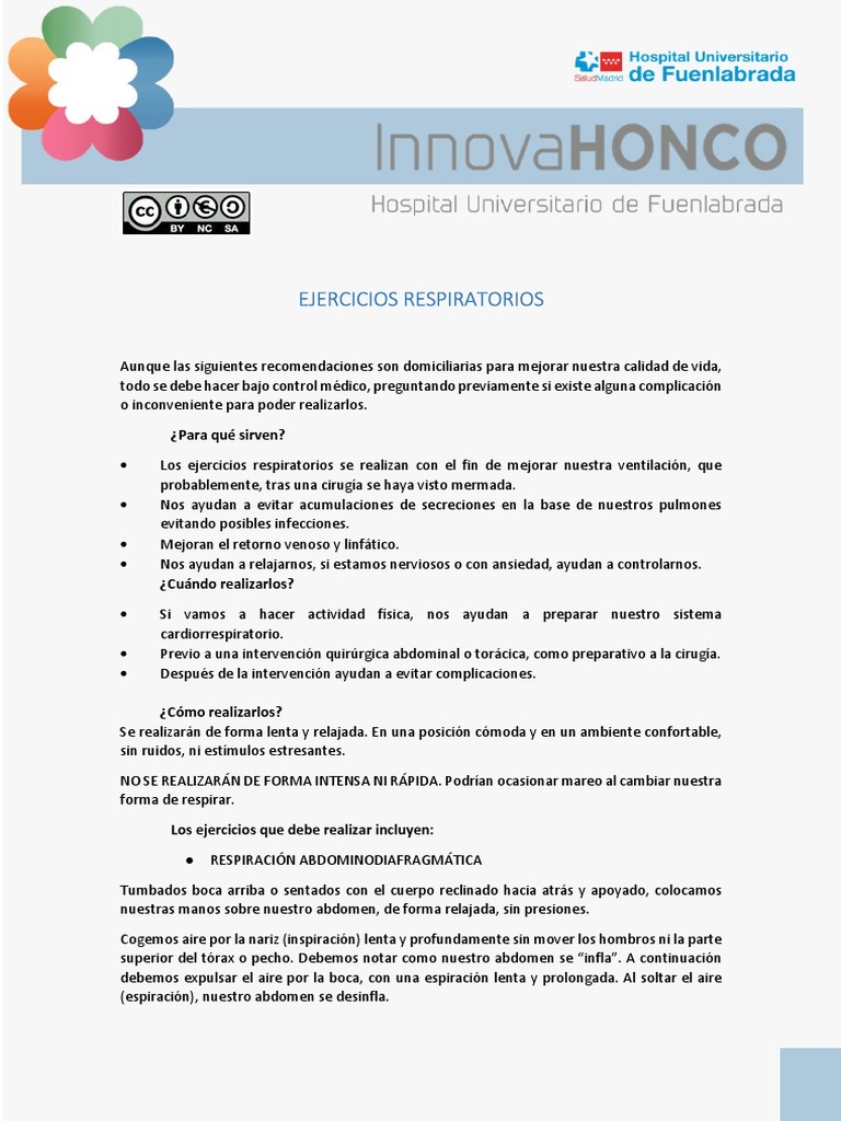 Ejercicios Respiratorios para Mejorar la Ventilación | PDF | Sistema ...
