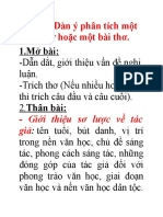 DÀN Ý VỀ MỘT ĐOẠN THƠ, BÀI THƠ (Dạng 1)