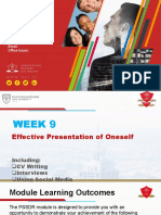 Week 9 - Effective Presentation of Oneself