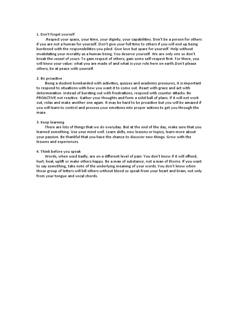 Self-Care and Personal Growth Tips | PDF | Career & Growth | Wellness