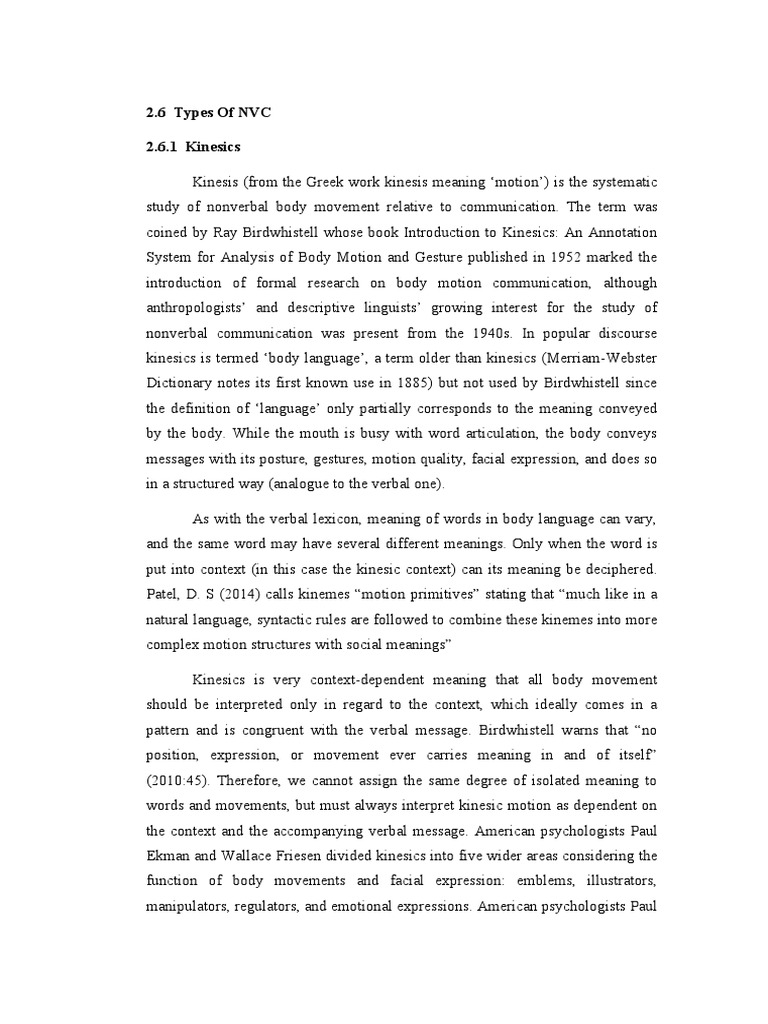Lanjutan TYPES OF NVC | PDF | Communication | Gesture