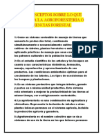 Conceptos Sobre Lo Que Estudia La Agroforesteria o Ciencias Forestal