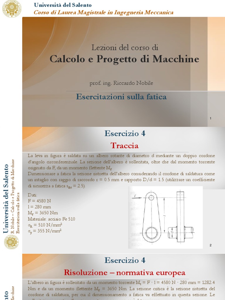 Esercizi Sulla Fatica - Parte 2 | PDF