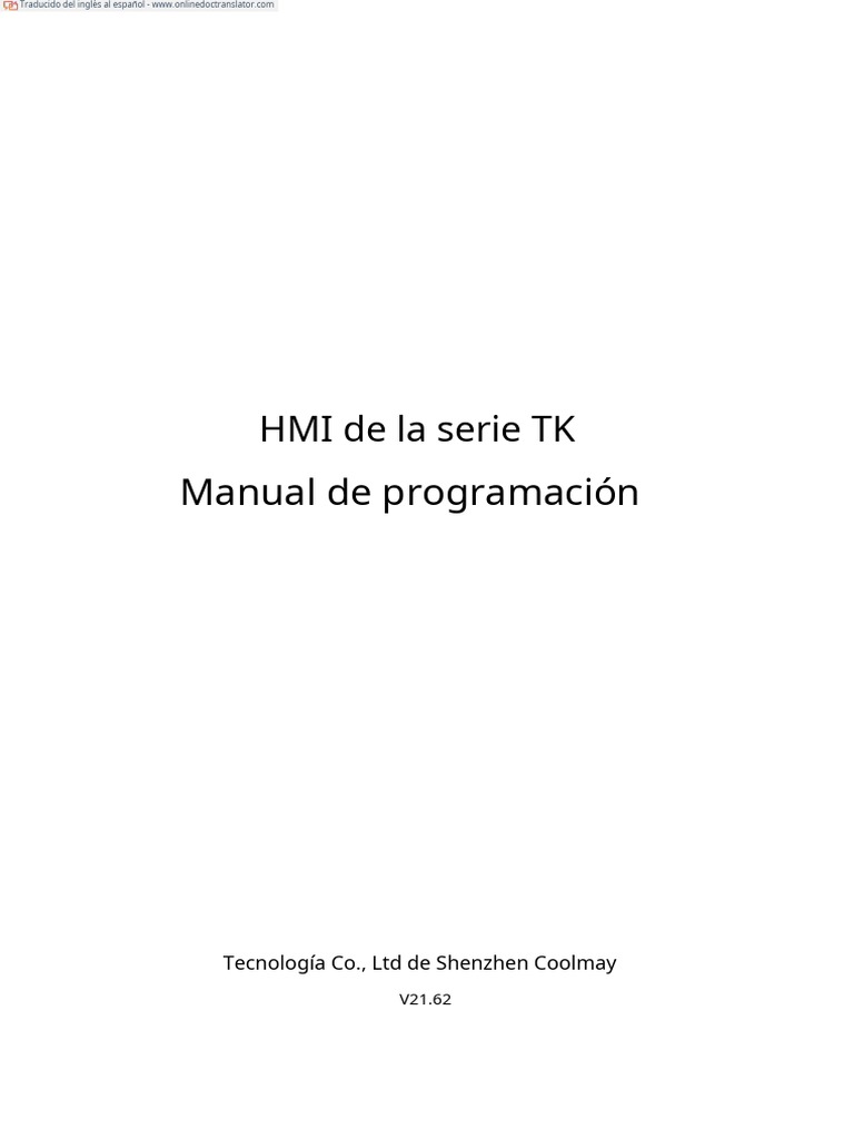 Coolmay TK Series HMI Programming Manual - En.es | PDF | Hardware de la ...