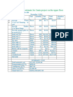 Materials and Cost Estimatz