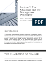 Lecture 2 The Challenge and The Management Philosophy
