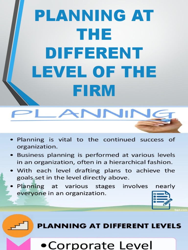 C3 Lesson 3 Planning at Different Levels in The Firm PDF