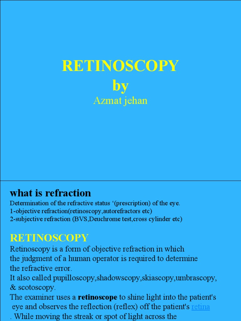 Retinoscopy by Azmat PDF Eye Optics
