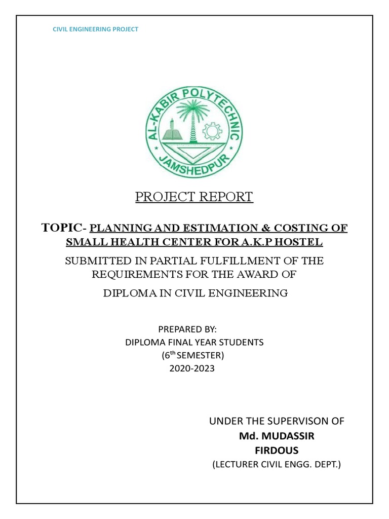 Project Report On Estimation and Costing | PDF | Engineering |  Qualifications, image size:768x1024