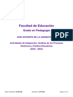 Guia Docente 129331205 - Actividades de Integracion - Analisis de Los Procesos Historicos y Politica Educativas - Curso (2223) PDF