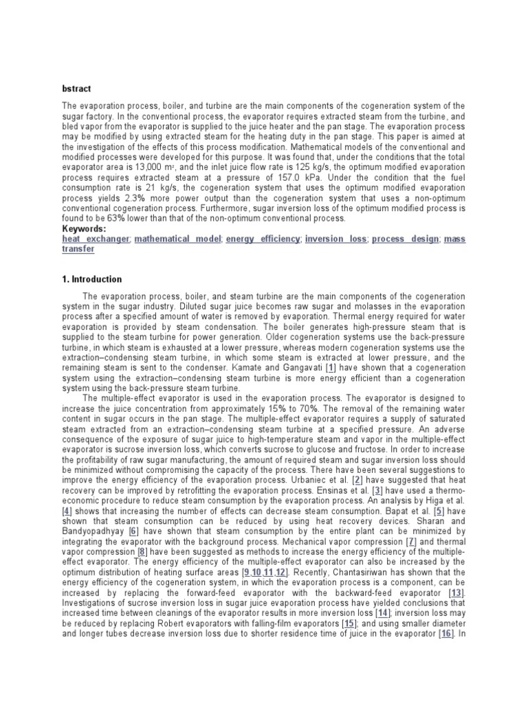 Sugar Technology PDF Cogeneration Steam