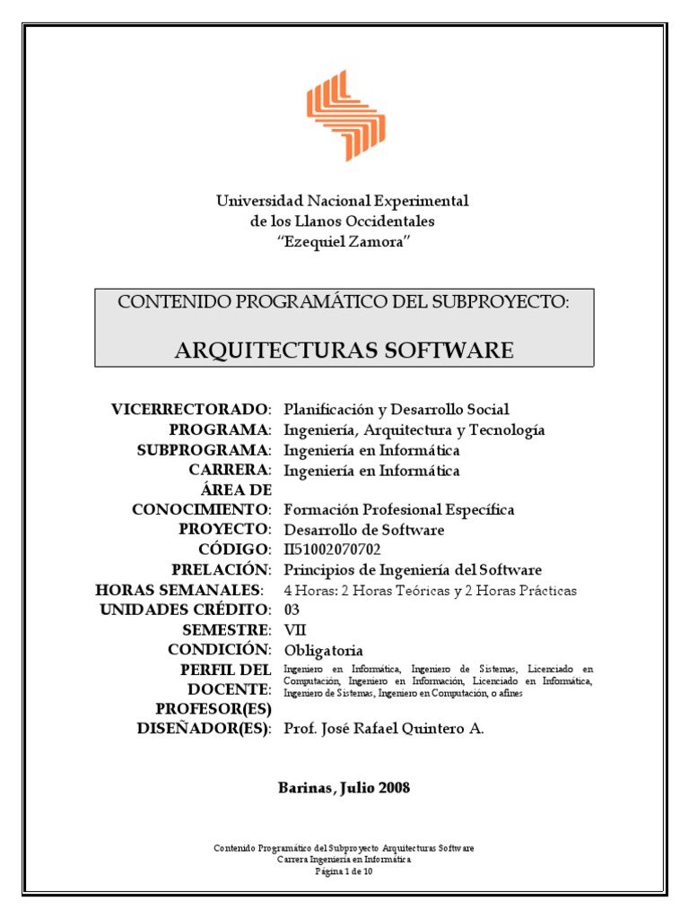 Arquitectura Del Software | PDF | Software | Ingeniería de software