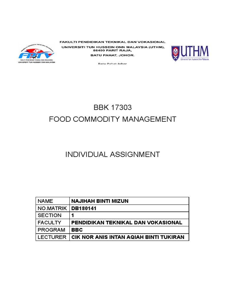 Food Commodity PDF Fat Vitamin