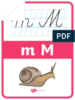 Litere Pentru Clasa I - Plansa M - Versiunea 1 PDF