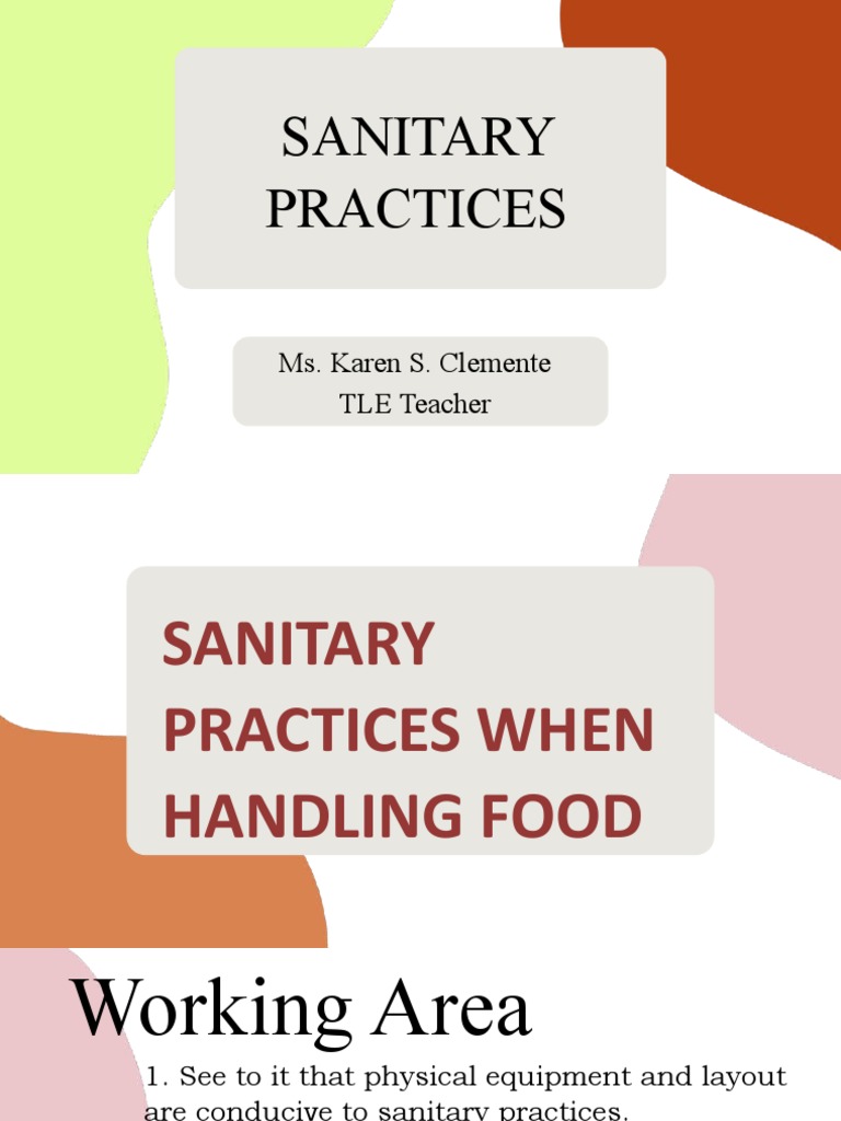 Sanitary food handling practices | PDF