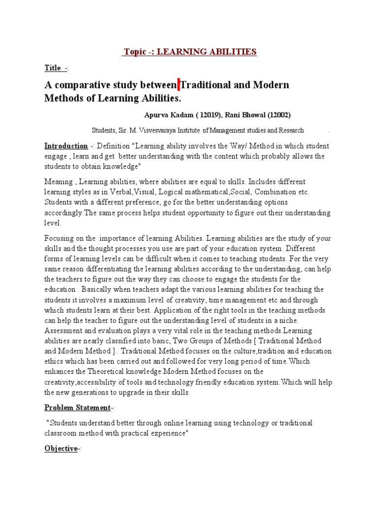 Learning Methods: Old vs. New | PDF | Educational Technology | Teaching ...