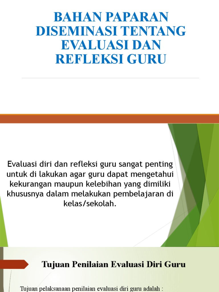Evaluasi Diri dan Refleksi Guru | PDF | Karier & Perkembangan