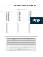 DME 3rd Placement Test Key and Scale