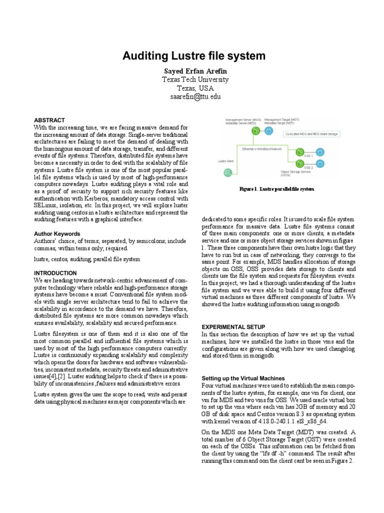 Lustre File System Auditing Guide | PDF | Virtual Machine | Computer ...