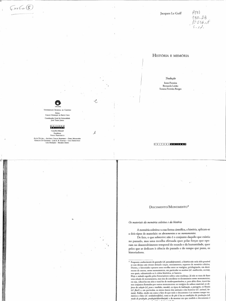 Jacques Le Goff, Documento-Monumento PDF | PDF