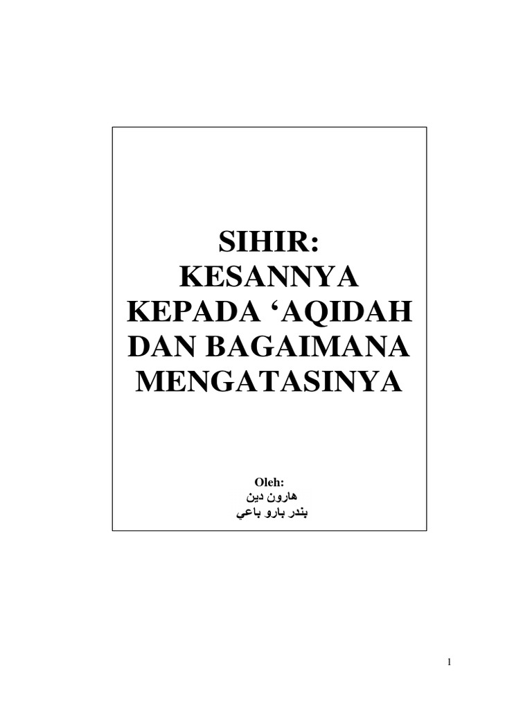 Adoc Pub Sihir Kesannya Kepada Aqidah Dan Bagaimana Mengata PDF