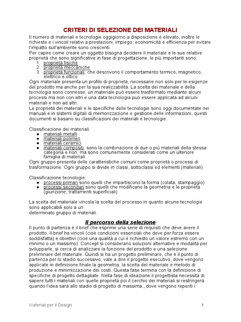 Materiali Per Il Design | PDF