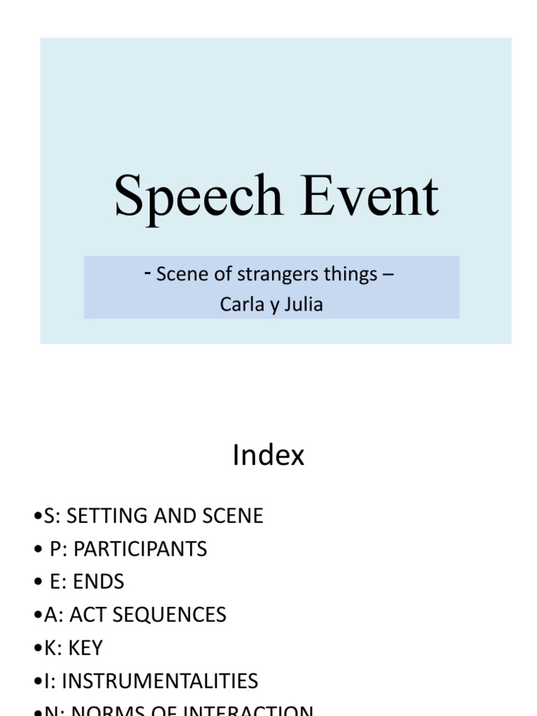 speech event dictionary