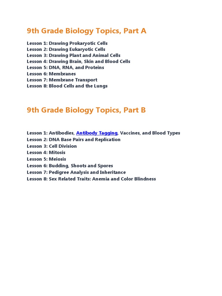 9th Grade Biology Sol Review