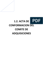 Modelo de Acta de Conformacion Del Comite de Adquisiciones