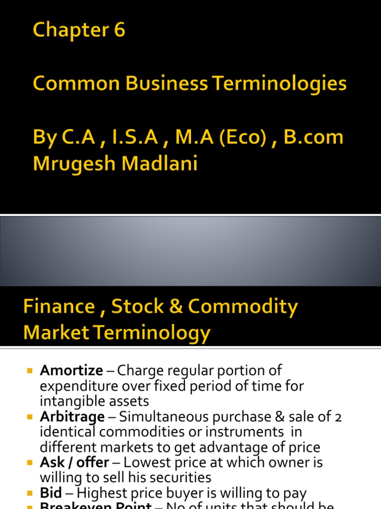 Business Terminology Glossary PDF | PDF | Stocks | Bonds (Finance)